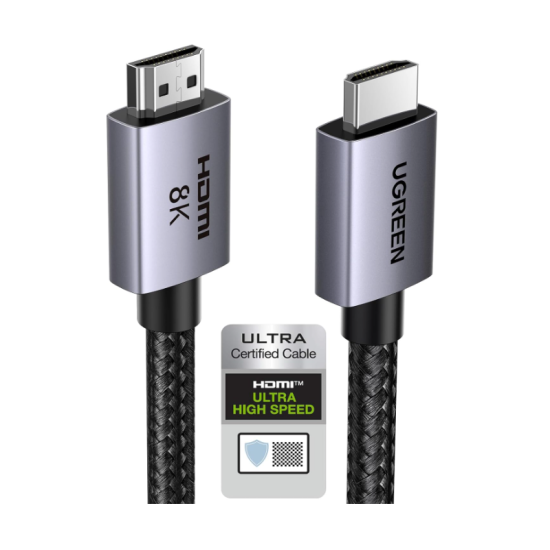 UGREEN 8K HDMI 2.1 Cable 1M, 48Gbps Certified Ultra High-speed HDMI Cord, 8K@60HZ,4K@240HZ/144HZ/120HZ, Support eARC/Dolby/HDR 10+/HDCP 2.2&2.3, Compatible for PS5/Xbox Series X/MacBook Pro/Blu-ray (25908)